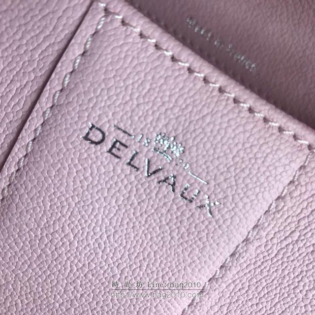 DELVAUX女包 2019春夏最新色 專櫃原廠皮 德爾沃女手提包 DV0020粉色銀扣 小號Delvaux單肩包  fcs1142